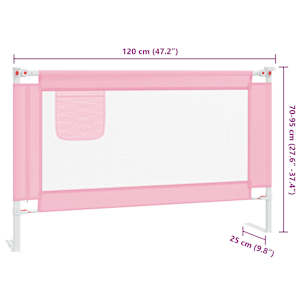 Dětská zábrana k postýlce růžová 120 x 25 cm textil - obrázek 9