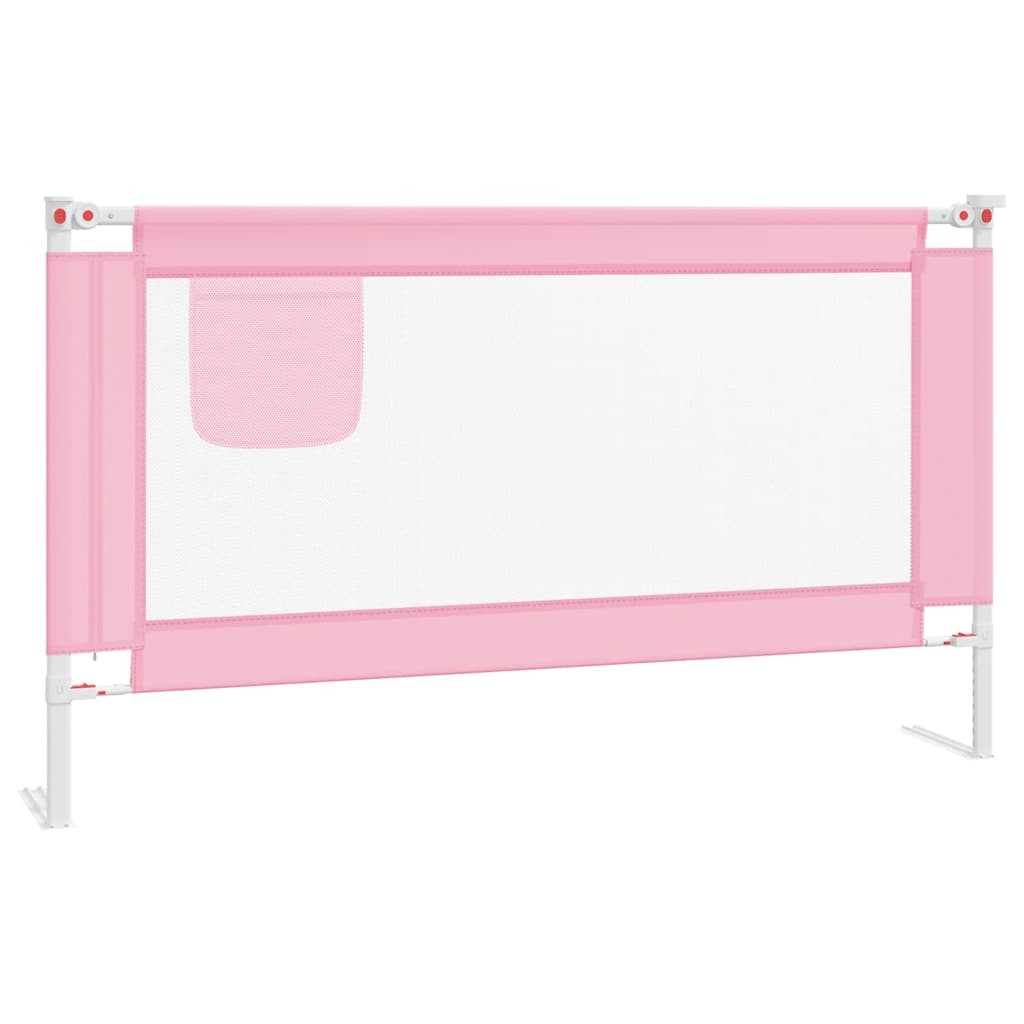 Thumbnail - vidaXL Kleinkind-Bettschutzgitter Rosa 140x25 cm Stoff
