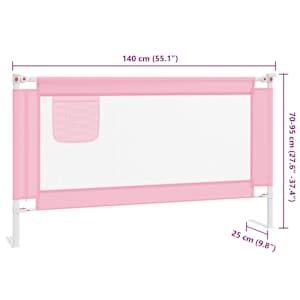 Dětská zábrana k postýlce růžová 140 x 25 cm textil - obrázek 9