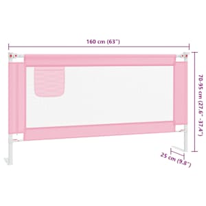 Dětská zábrana k postýlce růžová 160 x 25 cm textil - obrázek 9