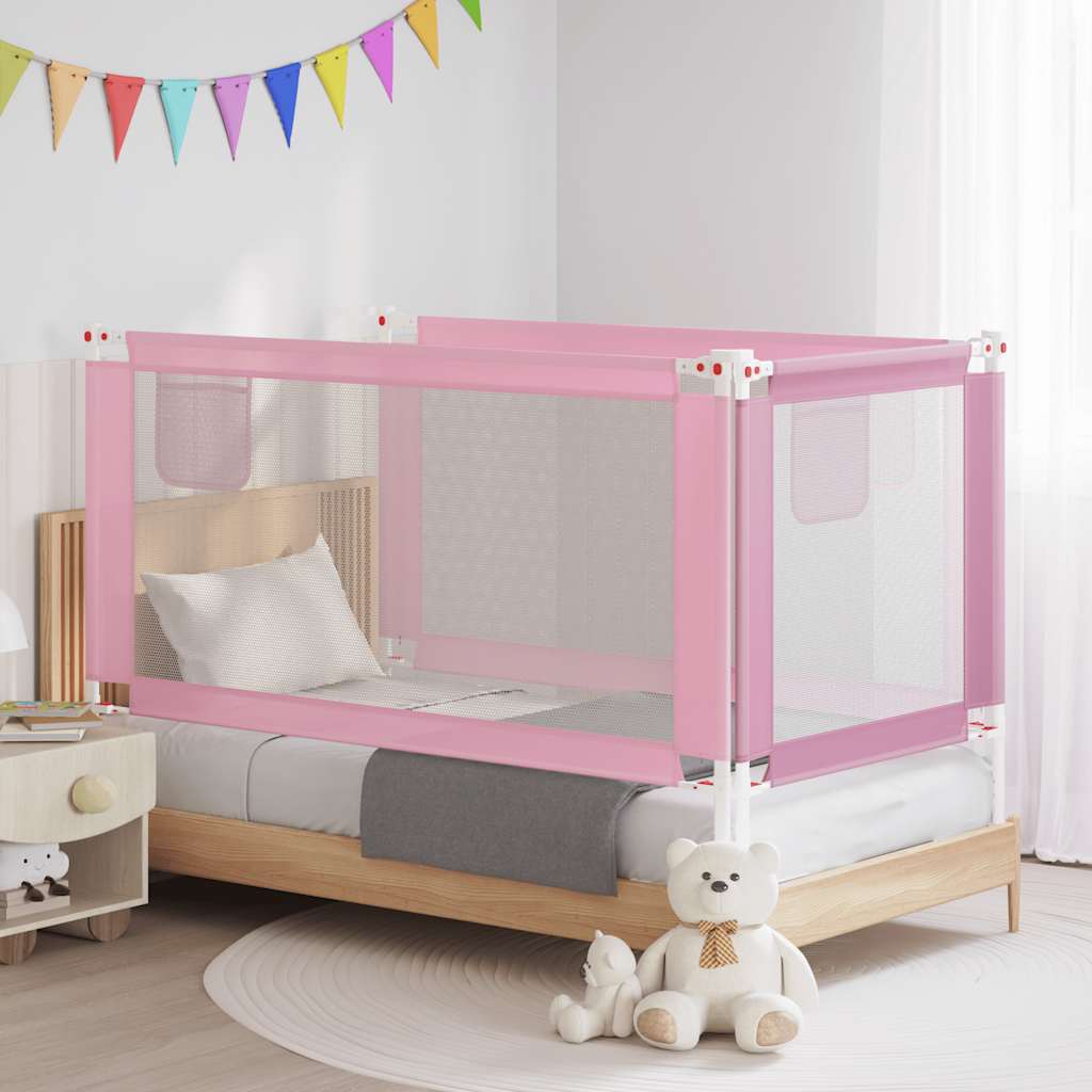 vidaXL Kleinkind-Bettschutzgitter Rosa 160x25 cm Stoff