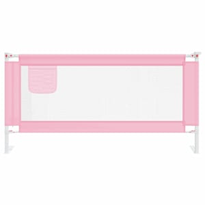 Dětská zábrana k postýlce růžová 180 x 25 cm textil - obrázek 3