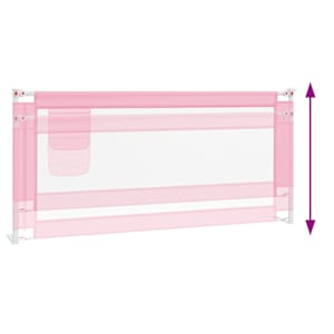 Dětská zábrana k postýlce růžová 200 x 25 cm textil - obrázek 6