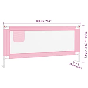Dětská zábrana k postýlce růžová 200 x 25 cm textil - obrázek 9