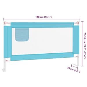 Dětská zábrana k postýlce modrá 140 x 25 cm textil - obrázek 9