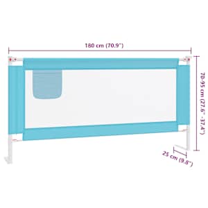 Dětská zábrana k postýlce modrá 180 x 25 cm textil - obrázek 9