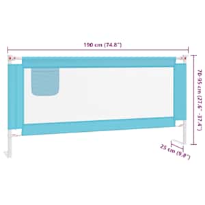 Dětská zábrana k postýlce modrá 190 x 25 cm textil - obrázek 9