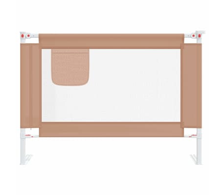 vidaXL Barri&egrave;re de s&eacute;curit&eacute; de lit enfant Taupe 90x25 cm Tissu