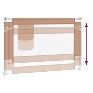 Dětská zábrana k postýlce taupe 100 x 25 cm textil - obrázek 6