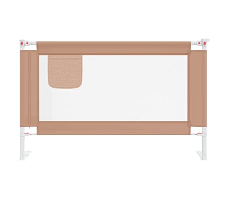 vidaXL Bedhekje peuter 120x25 cm stof taupe