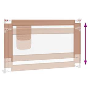 Dětská zábrana k postýlce taupe 120 x 25 cm textil - obrázek 6