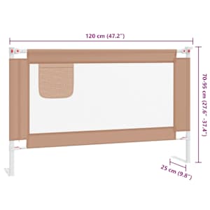 Dětská zábrana k postýlce taupe 120 x 25 cm textil - obrázek 9