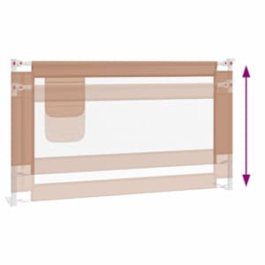 Dětská zábrana k postýlce taupe 140 x 25 cm textil - obrázek 6