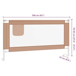 Dětská zábrana k postýlce taupe 160 x 25 cm textil - obrázek 9