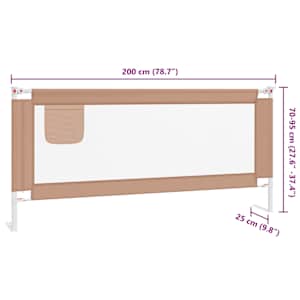 Dětská zábrana k postýlce taupe 200 x 25 cm textil - obrázek 9