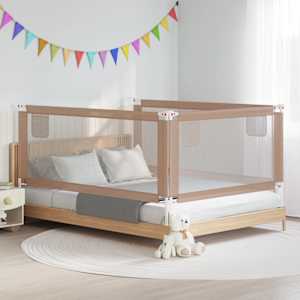 Dětská zábrana k postýlce taupe 200 x 25 cm textil - obrázek 1