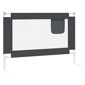 Dětská zábrana k postýlce tmavě šedá 90 x 25 cm textil - obrázek 5