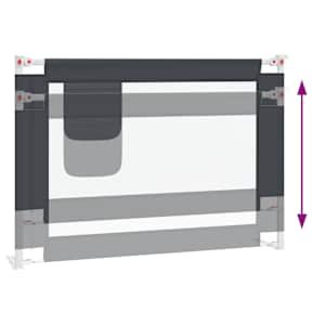 Dětská zábrana k postýlce tmavě šedá 90 x 25 cm textil - obrázek 6