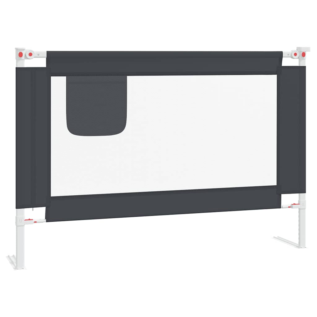 vidaXL Dětská zábrana k postýlce tmavě šedá 100 x 25 cm textil