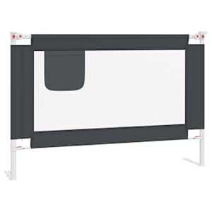 Dětská zábrana k postýlce tmavě šedá 100 x 25 cm textil - obrázek 2