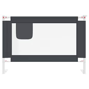 Dětská zábrana k postýlce tmavě šedá 100 x 25 cm textil - obrázek 3