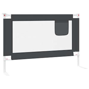 Dětská zábrana k postýlce tmavě šedá 100 x 25 cm textil - obrázek 5