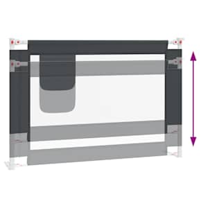 Dětská zábrana k postýlce tmavě šedá 100 x 25 cm textil - obrázek 6