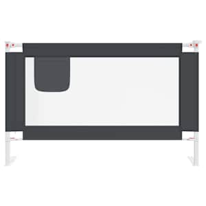 Dětská zábrana k postýlce tmavě šedá 120 x 25 cm textil - obrázek 3