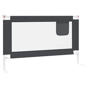 Dětská zábrana k postýlce tmavě šedá 120 x 25 cm textil - obrázek 5