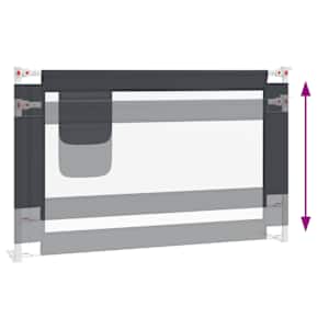 Dětská zábrana k postýlce tmavě šedá 120 x 25 cm textil - obrázek 6