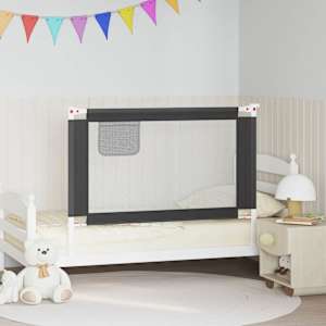 Posteljno varovalo za malčke temno sivo 120x25 cm blago