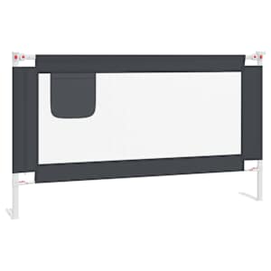 Dětská zábrana k postýlce tmavě šedá 140 x 25 cm textil - obrázek 2