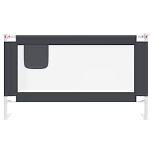 Dětská zábrana k postýlce tmavě šedá 140 x 25 cm textil - obrázek 3
