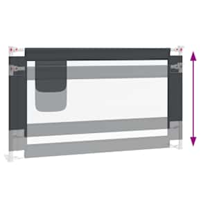 Dětská zábrana k postýlce tmavě šedá 140 x 25 cm textil - obrázek 6