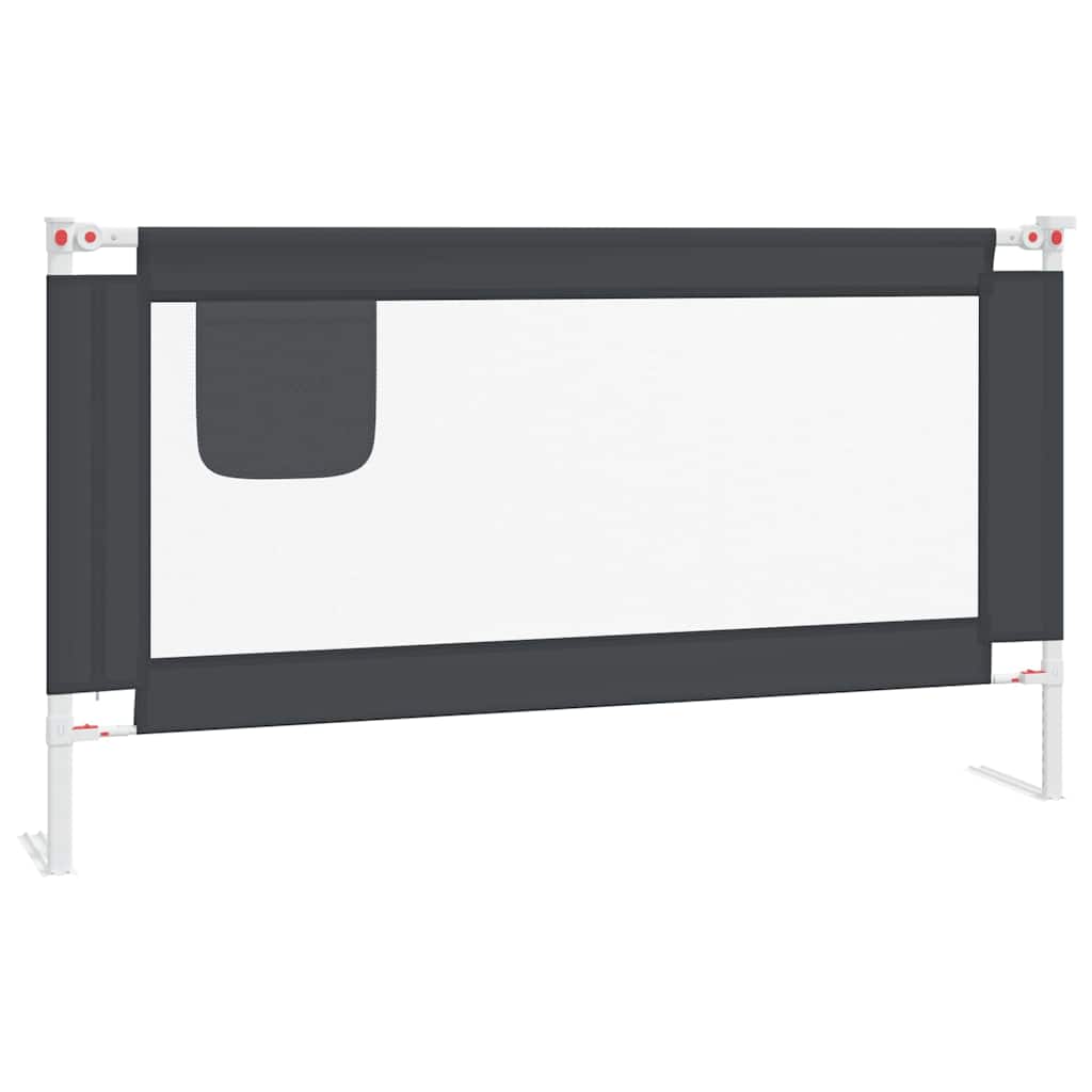 vidaXL Dětská zábrana k postýlce tmavě šedá 150 x 25 cm textil