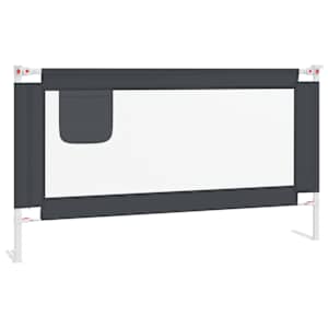 Dětská zábrana k postýlce tmavě šedá 150 x 25 cm textil - obrázek 2