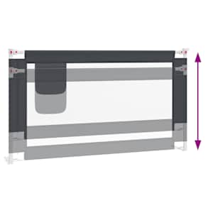 Dětská zábrana k postýlce tmavě šedá 150 x 25 cm textil - obrázek 6