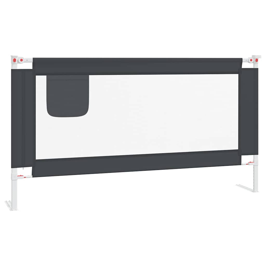 vidaXL Dětská zábrana k postýlce tmavě šedá 160 x 25 cm textil