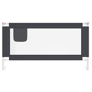 Dětská zábrana k postýlce tmavě šedá 160 x 25 cm textil - obrázek 3