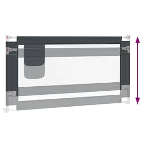 Dětská zábrana k postýlce tmavě šedá 160 x 25 cm textil - obrázek 6