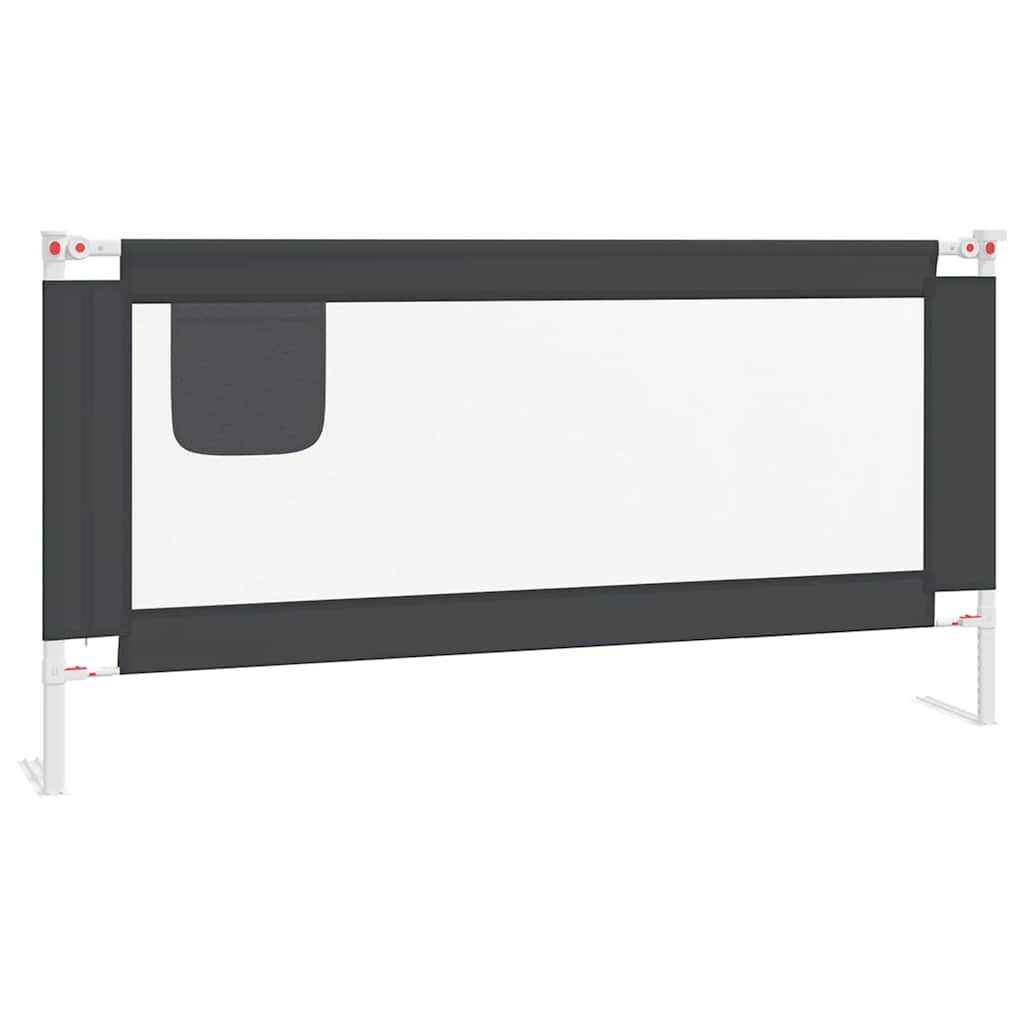 vidaXL Dětská zábrana k postýlce tmavě šedá 180 x 25 cm textil
