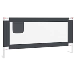 Dětská zábrana k postýlce tmavě šedá 180 x 25 cm textil - obrázek 2