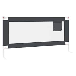 Dětská zábrana k postýlce tmavě šedá 180 x 25 cm textil - obrázek 5