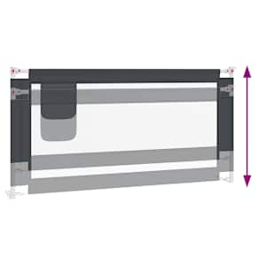 Dětská zábrana k postýlce tmavě šedá 180 x 25 cm textil - obrázek 6