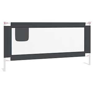 Dětská zábrana k postýlce tmavě šedá 190 x 25 cm textil - obrázek 2
