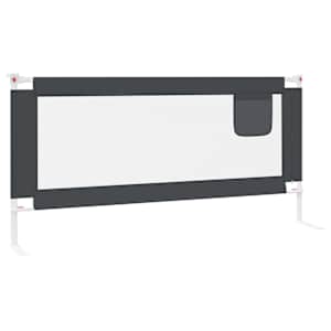 Dětská zábrana k postýlce tmavě šedá 190 x 25 cm textil - obrázek 5