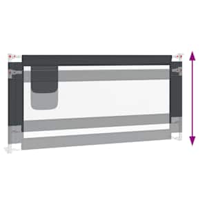 Dětská zábrana k postýlce tmavě šedá 190 x 25 cm textil - obrázek 6