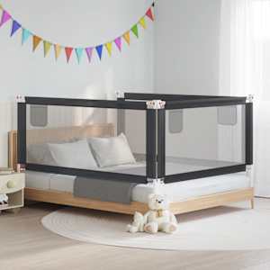 Posteljno varovalo za malčke temno sivo 190x25 cm blago