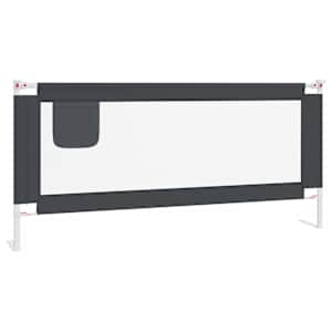 Dětská zábrana k postýlce tmavě šedá 200 x 25 cm textil - obrázek 2