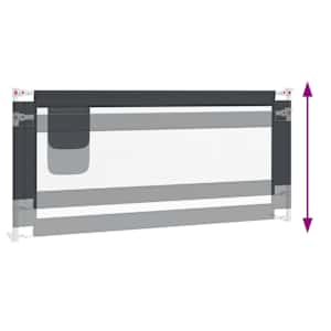Dětská zábrana k postýlce tmavě šedá 200 x 25 cm textil - obrázek 5